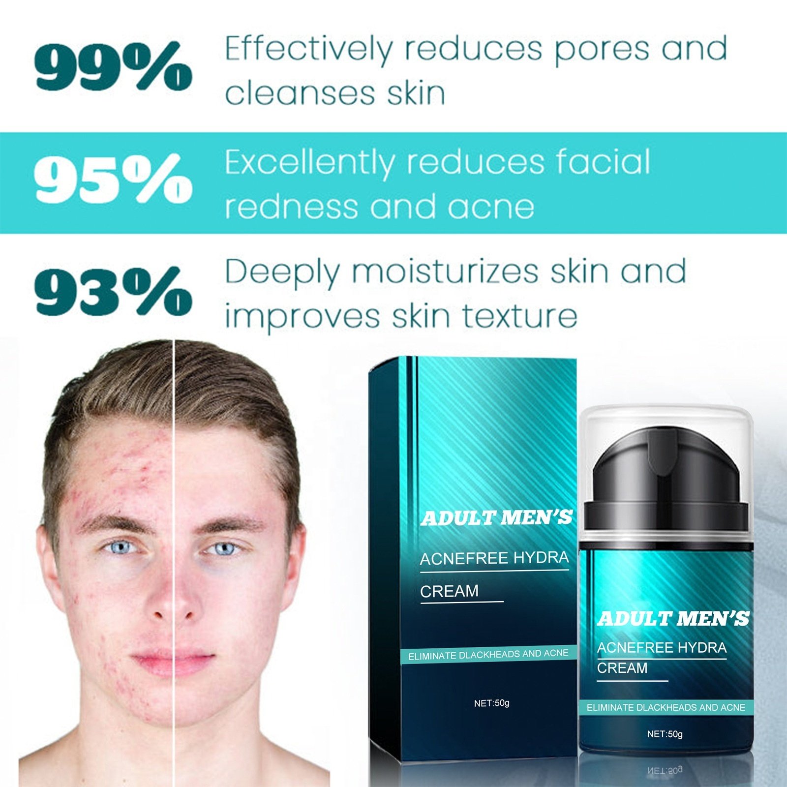 Factory Men's Multi-Benefit Facial Cream Smooths Fine Lines, Lightens Acne Scars, Hydrates & Moisturizes for Anti-Aging Results
