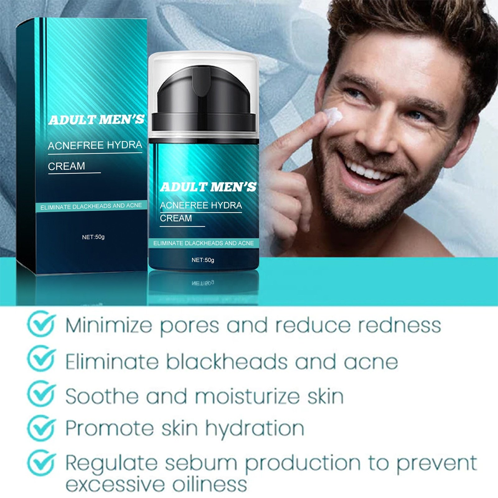 Factory Men's Multi-Benefit Facial Cream Smooths Fine Lines, Lightens Acne Scars, Hydrates & Moisturizes for Anti-Aging Results