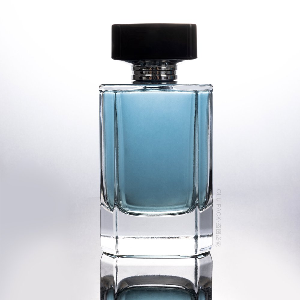 Free Sample Transparent Refillable 30ml 50ml 100ML botellas perfume Men's Cologne Spray Pump Glass Bottle with Thick Base