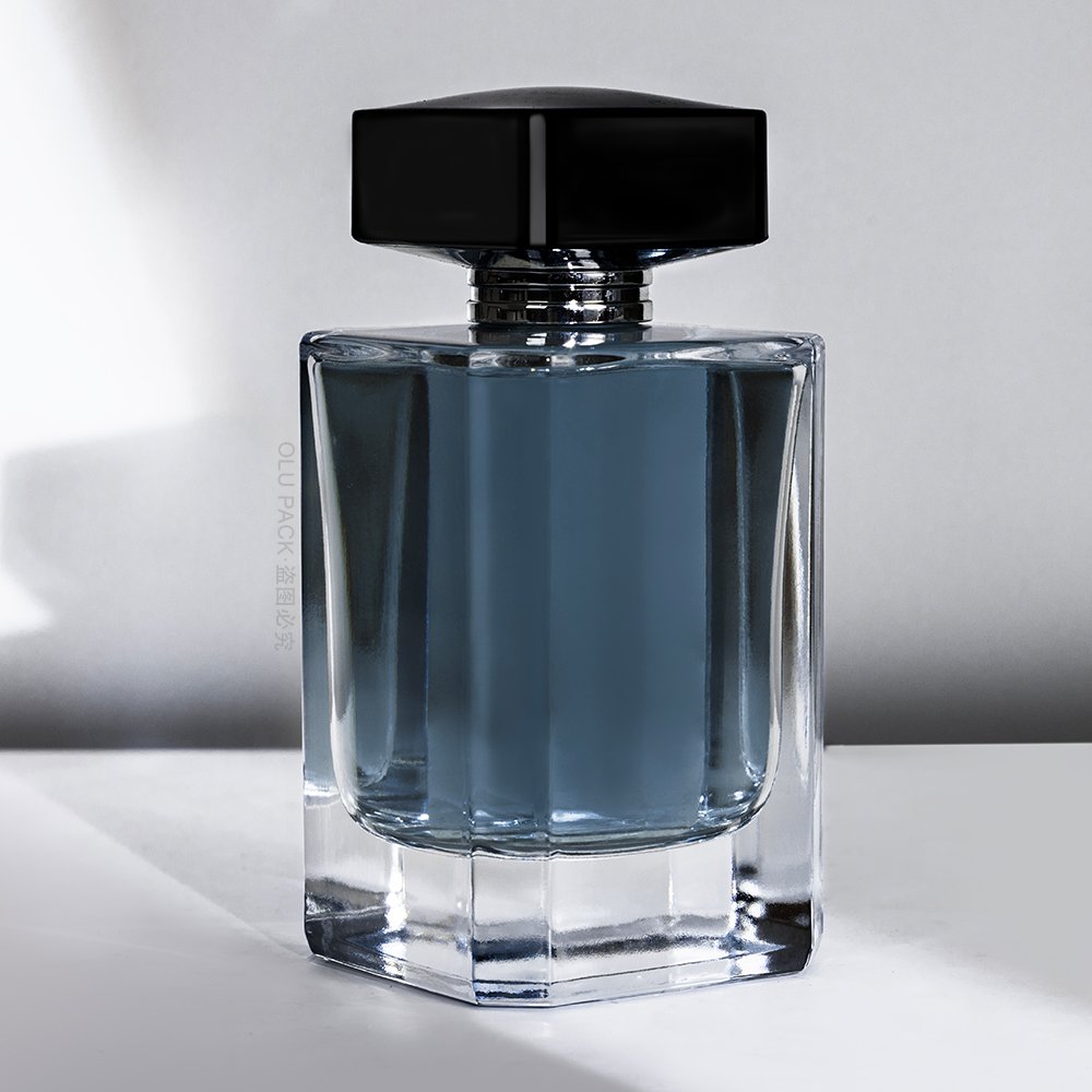 Free Sample Transparent Refillable 30ml 50ml 100ML botellas perfume Men's Cologne Spray Pump Glass Bottle with Thick Base