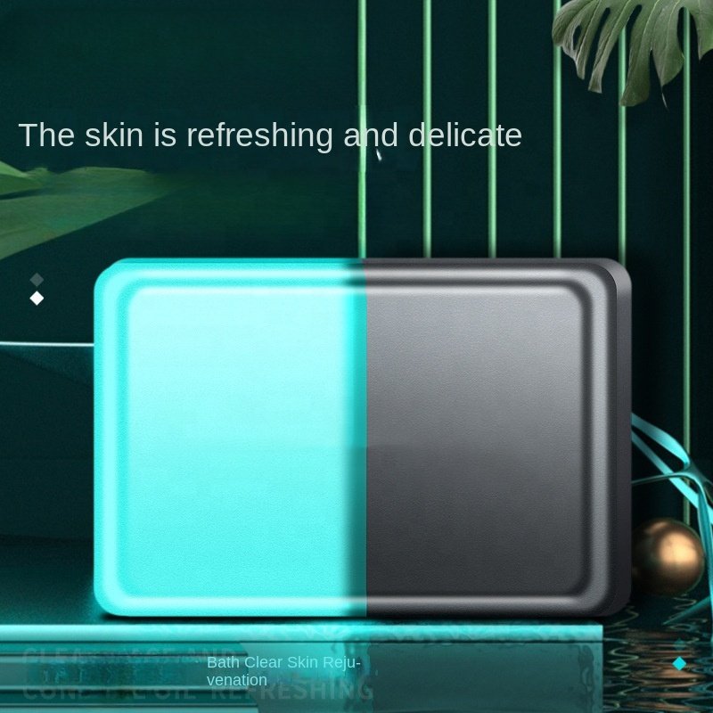 Hot Selling Organic Men's Soap With Gulong perfume Cleaning Pore Essential Oil Whitening Soap With double color handmade bar
