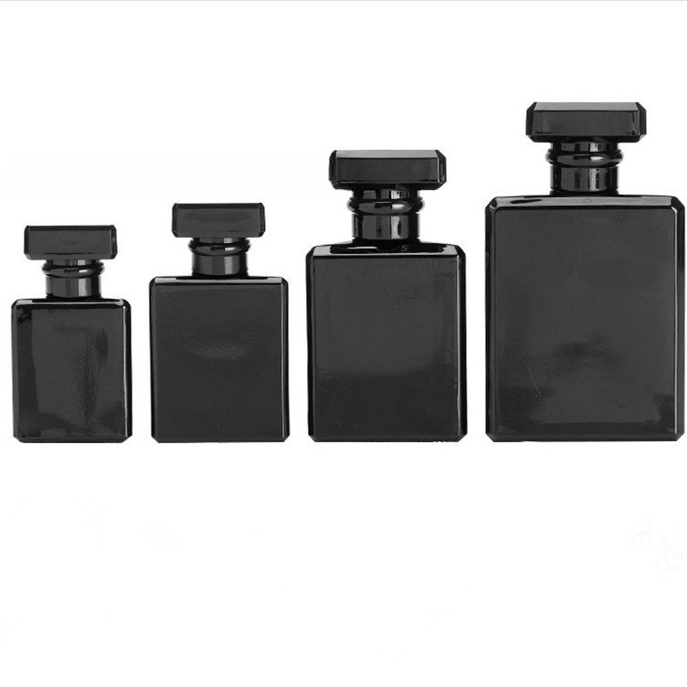 Wholesale 20 ml black men's travel mini perfume cosmetic mist spray glass bottles empty with lid