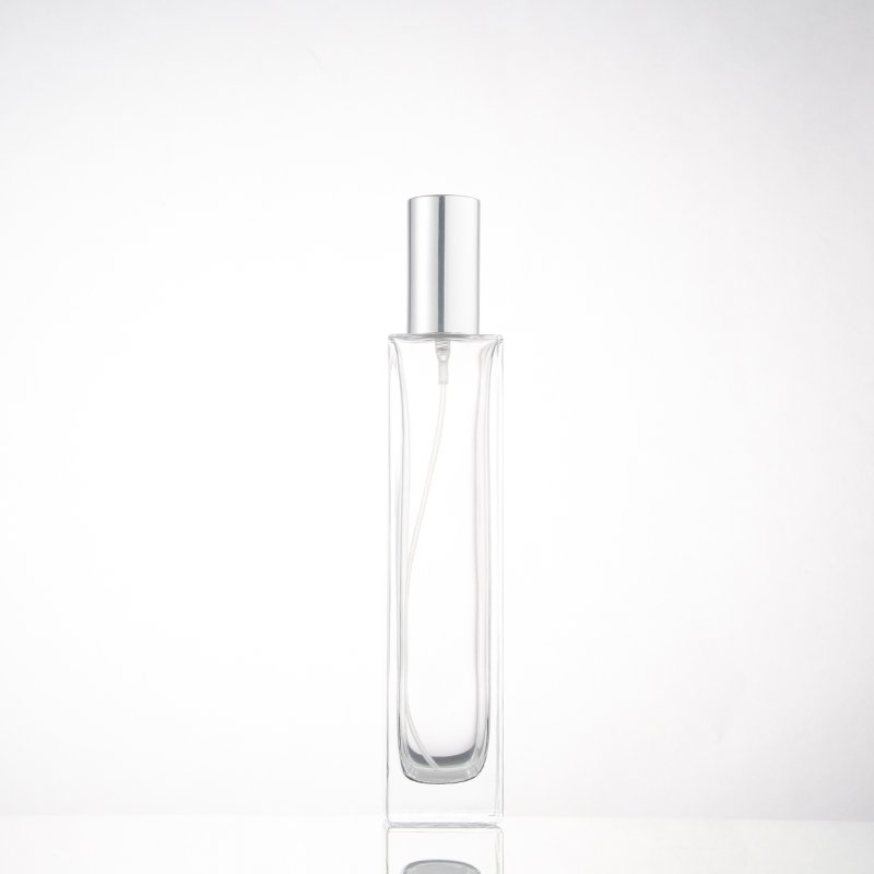 Custom oem empty 100ml flat square glass perfume bottle refillable men female spray bottle
