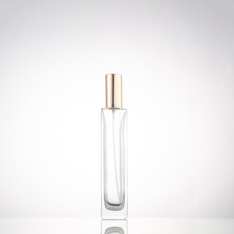 Custom oem empty 100ml flat square glass perfume bottle refillable men female spray bottle