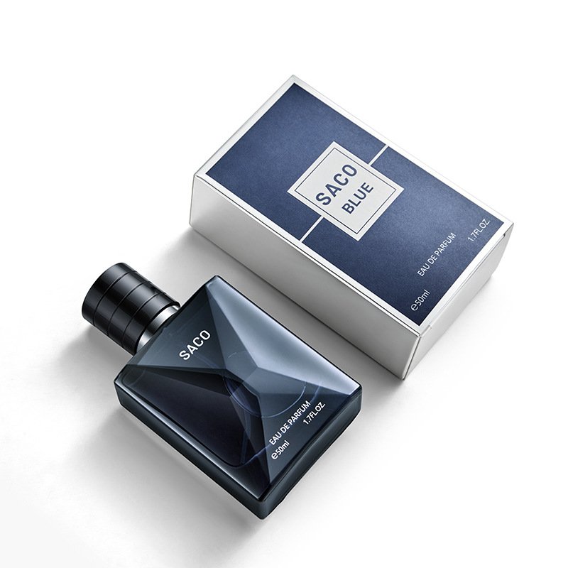 50ML Perfumes Blue Men's EDT - Persistent Woody Notes Enchanting Blue Cologne Light and Linger Fragrance for Him SACO-009