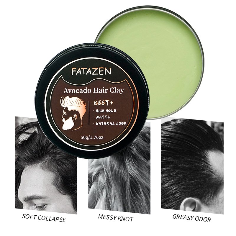 Long Lasting Avocado Bee Wax Matte Shine Finish Original Hold Strong Hair Styling Private Label Hair Wax Pomade Men's Hair Clay