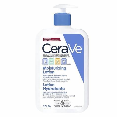 Cerave Baby Moisturizing Lotion: Hydrate Baby's Skin, Care with Ceramide, Niacinamide & Vitamin E | Fragrance