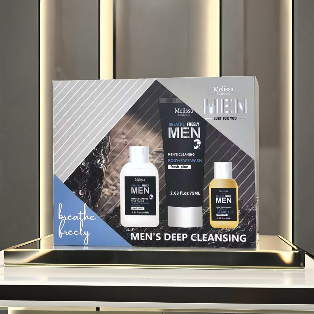 Private Label Vegan Organic Korean Men's Skincare Set Whitening and Moisturizing Facial Kit for Beard Care