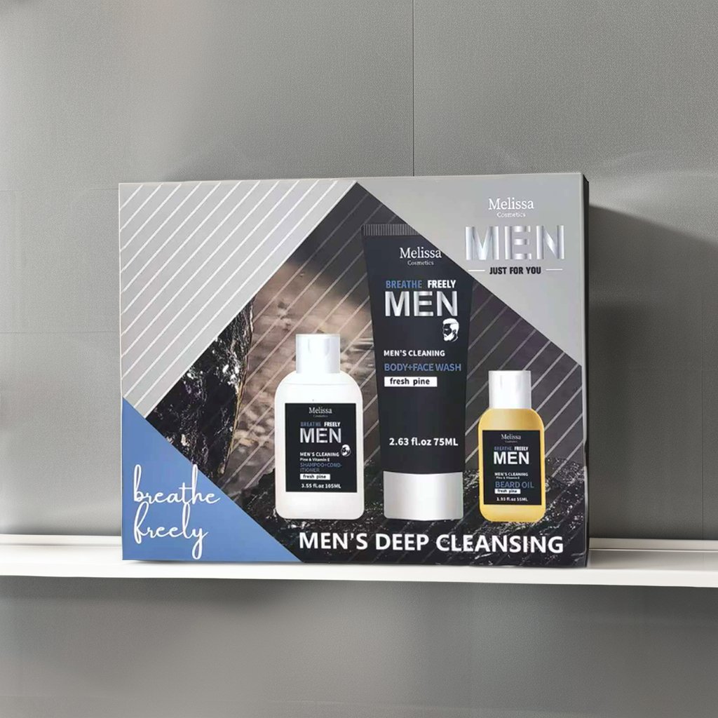 Private Label Vegan Organic Korean Men's Skincare Set Whitening and Moisturizing Facial Kit for Beard Care