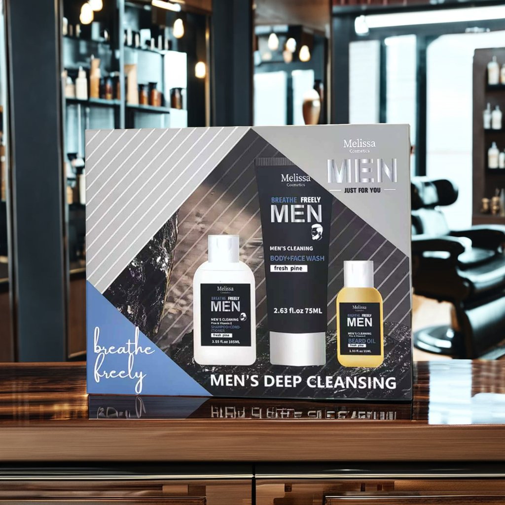 Private Label Vegan Organic Korean Men's Skincare Set Whitening and Moisturizing Facial Kit for Beard Care