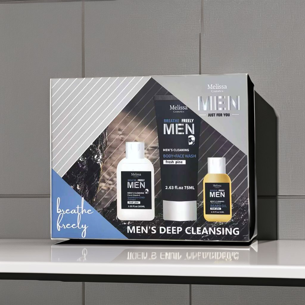 Private Label Vegan Organic Korean Men's Skincare Set Whitening and Moisturizing Facial Kit for Beard Care