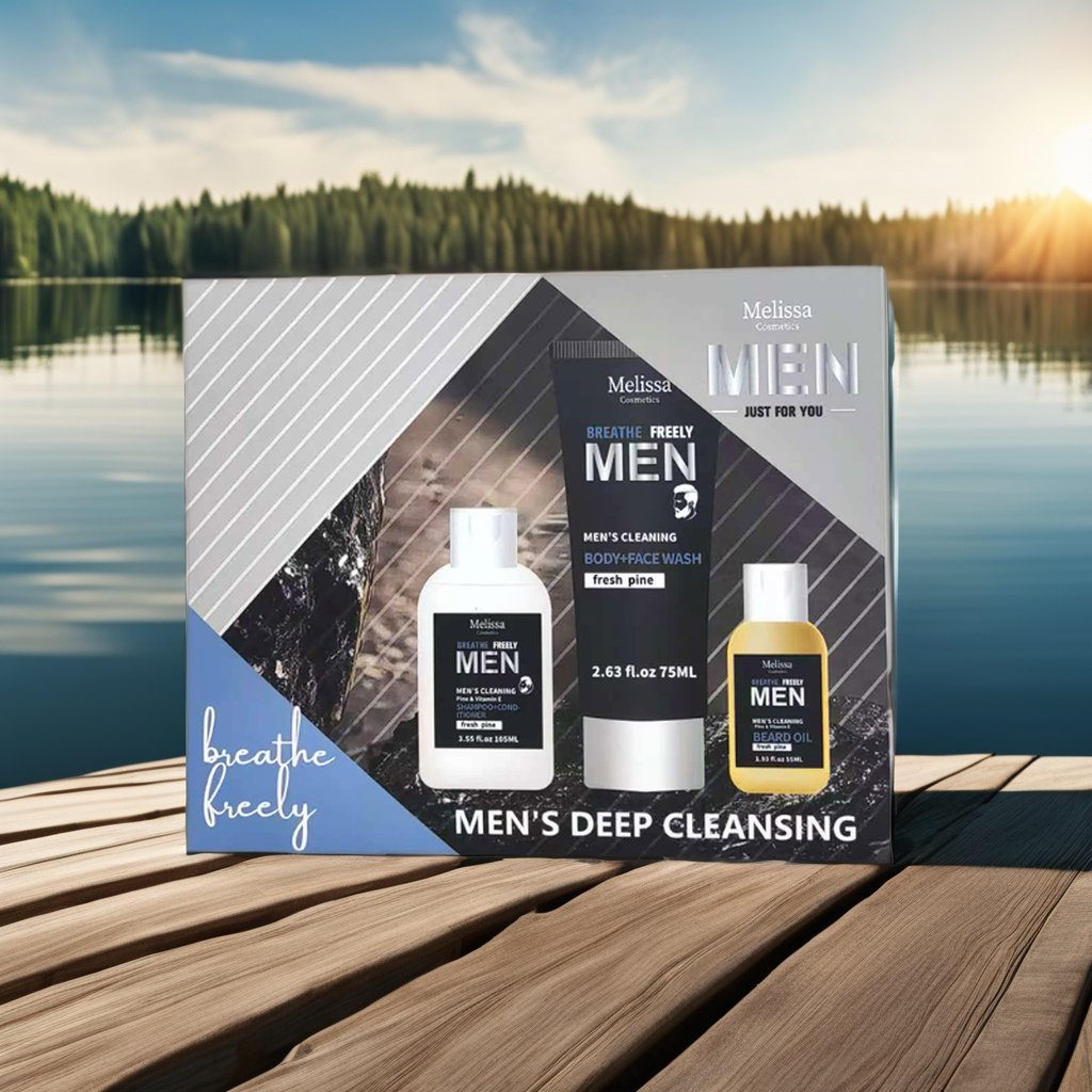 Private Label Vegan Organic Korean Men's Skincare Set Whitening and Moisturizing Facial Kit for Beard Care