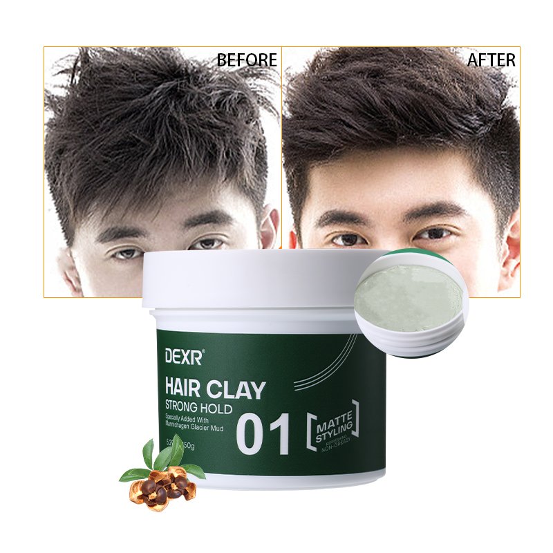 Custom Private Label No Shine Hair Wax Clay Organic Jojoba Oil Men'S Matte Styling Paste Strong Hold Hair Mud