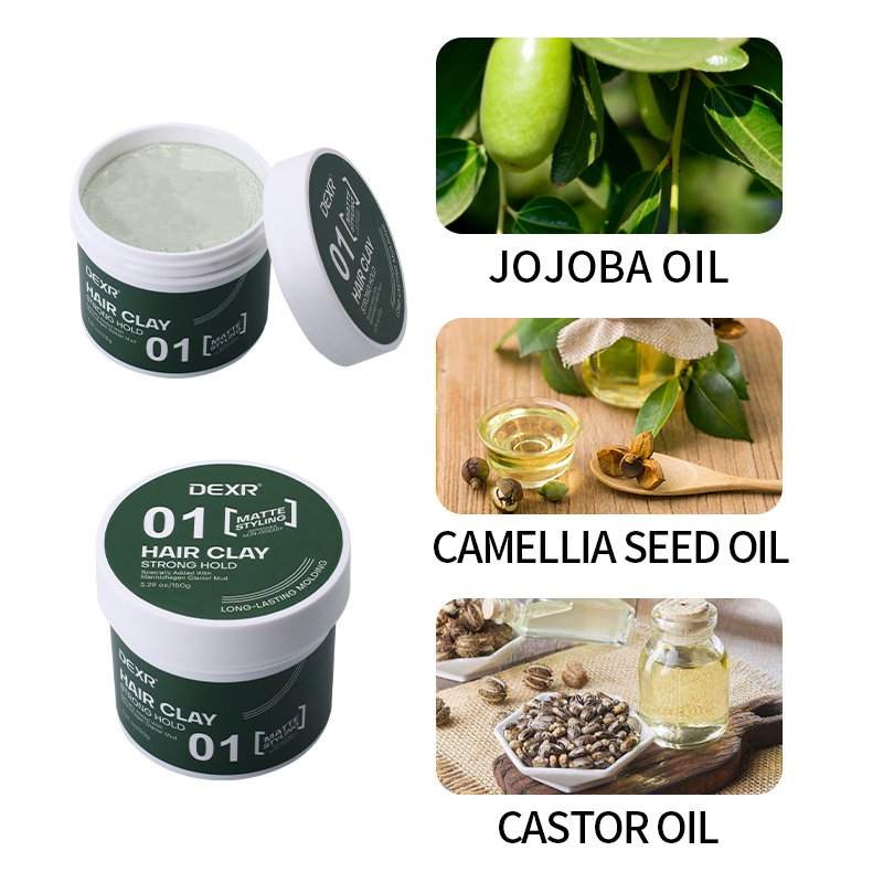 Custom Private Label No Shine Hair Wax Clay Organic Jojoba Oil Men'S Matte Styling Paste Strong Hold Hair Mud