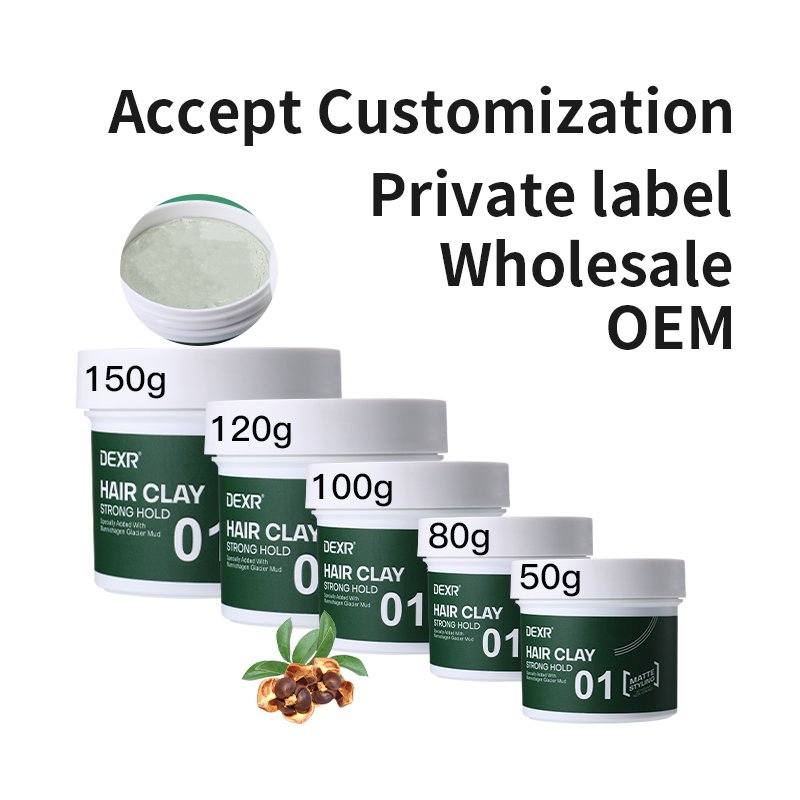 Custom Private Label No Shine Hair Wax Clay Organic Jojoba Oil Men'S Matte Styling Paste Strong Hold Hair Mud