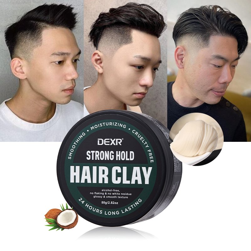 Private label hair care style clay products natural jojoba oil hair gel styling mud pomade long lasting matte paste for men