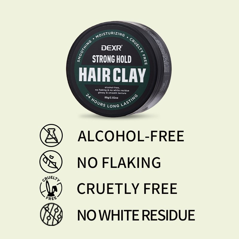 Private label hair care style clay products natural jojoba oil hair gel styling mud pomade long lasting matte paste for men