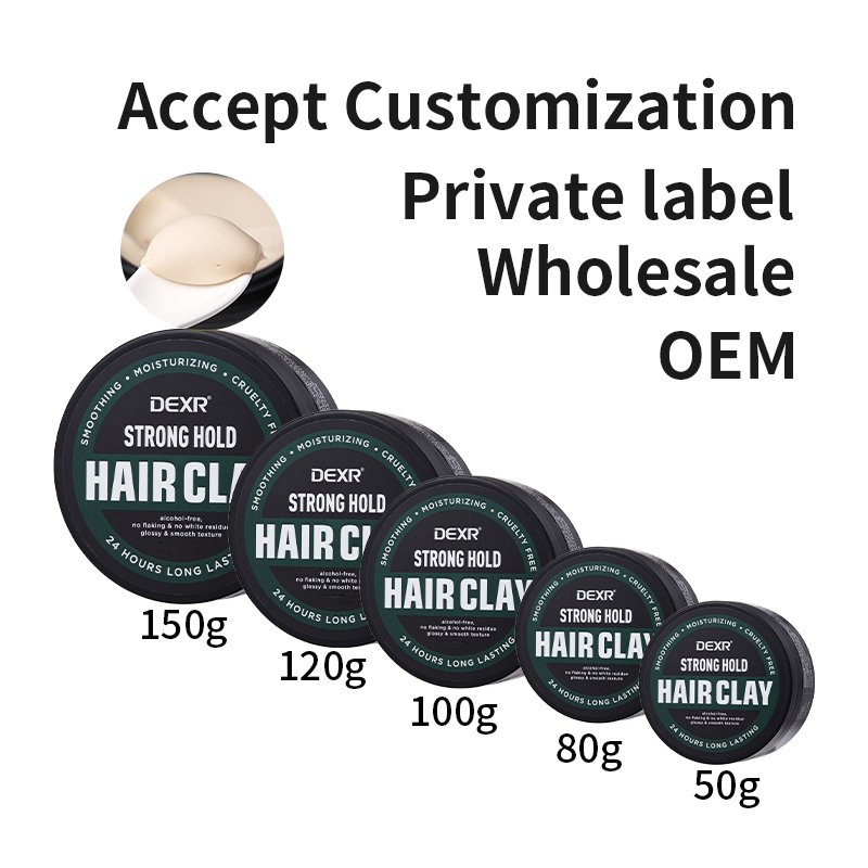 Private label hair care style clay products natural jojoba oil hair gel styling mud pomade long lasting matte paste for men