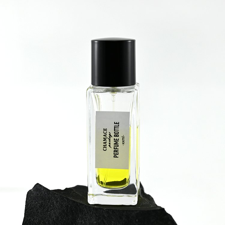 Wholesale 35ml Square Clear Men's Perfume Bottle Custom Logo Empty Perfume Container Bottle with Box Packaging for Sale