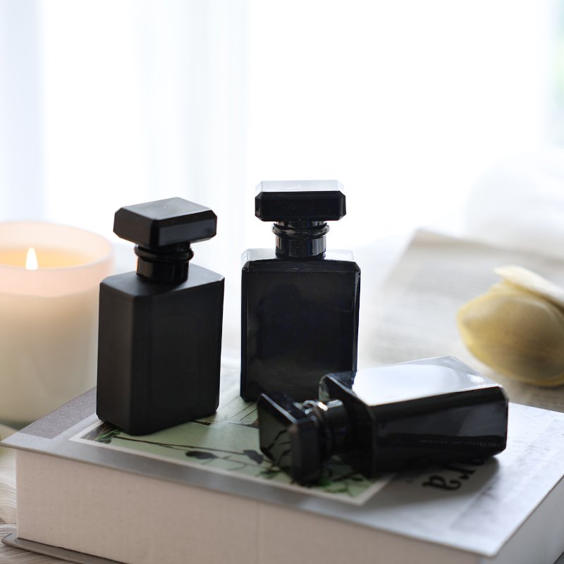 50ml/1.69 Oz Empty Frosted Glass Spray Black Bottles for perfume Men's Eau De Parfum bottle / Perfume Atomizer,