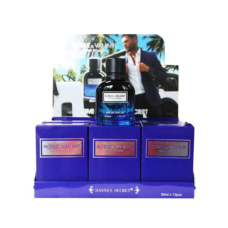M641Z-1 50ML six different types fragrance small volume light blue glass bottled perfume for men