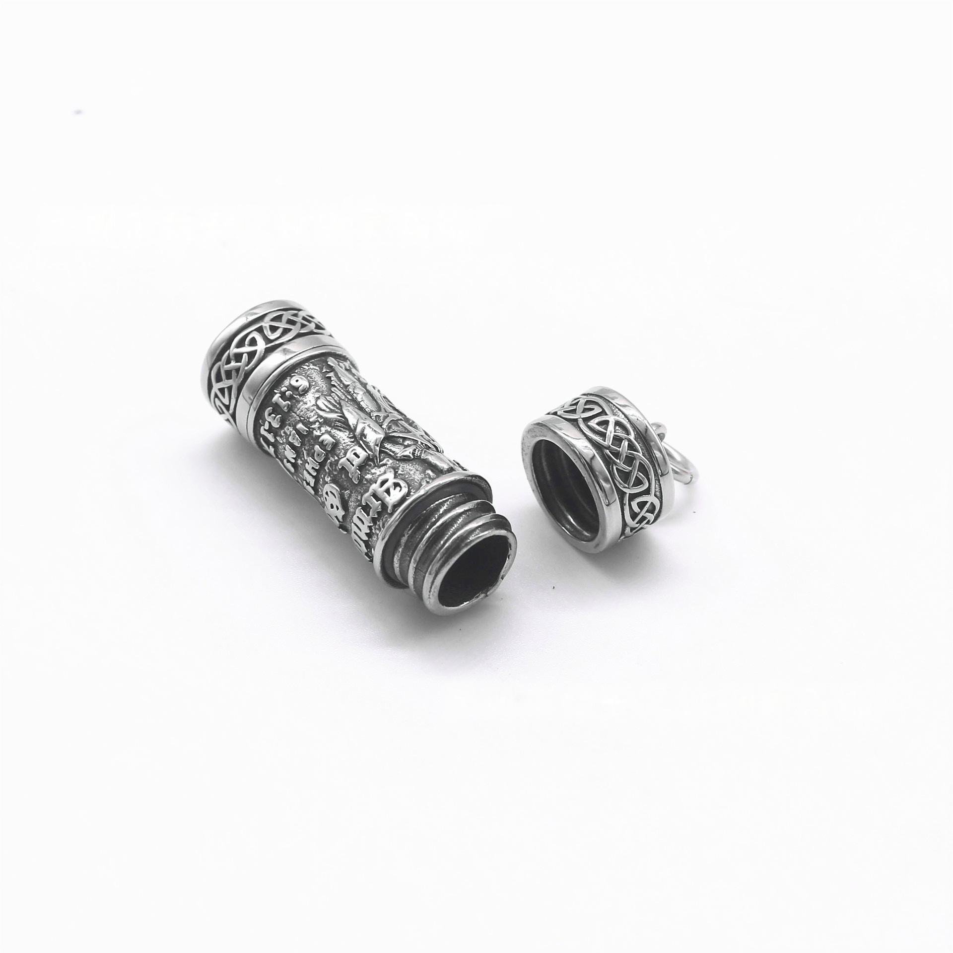 Stainless Steel Punk Hip-Hop Perfume Bottle Series Pendant, Titanium Steel Retro Openable Pendant Necklace, Men's Jewelry
