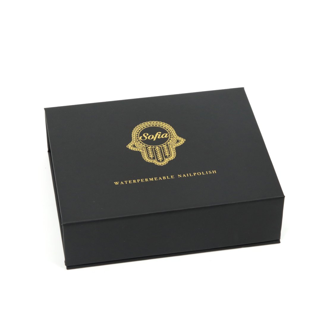 Full Black Matt Lamination Custom Luxury Gold Foil Stamping Magnetic Book Shape Gift Packaging Box With Insert