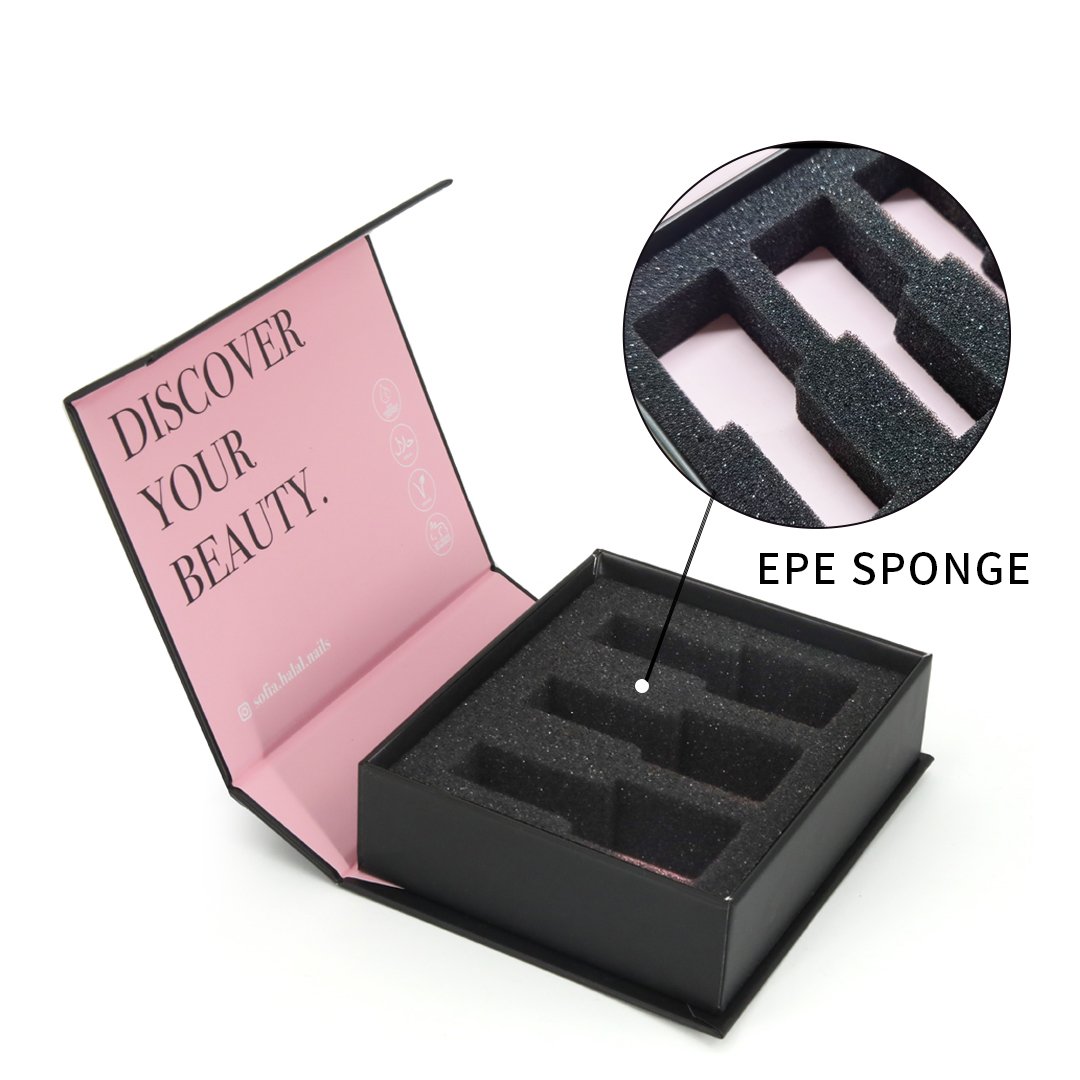 Full Black Matt Lamination Custom Luxury Gold Foil Stamping Magnetic Book Shape Gift Packaging Box With Insert