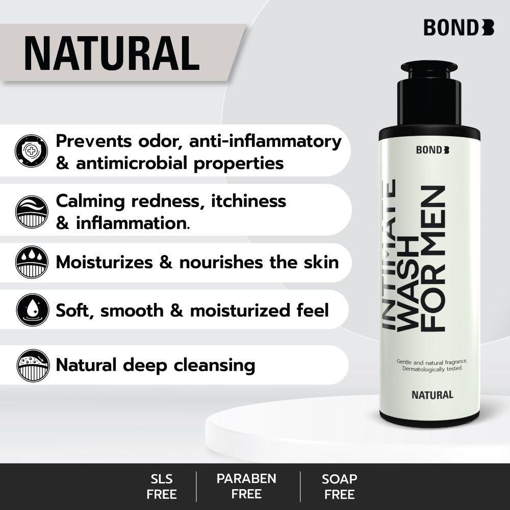 Bond Men's Intimate Wash Natural 130 ml Wholesale Men's intimate Natural Deep Cleansing Prevent Odor