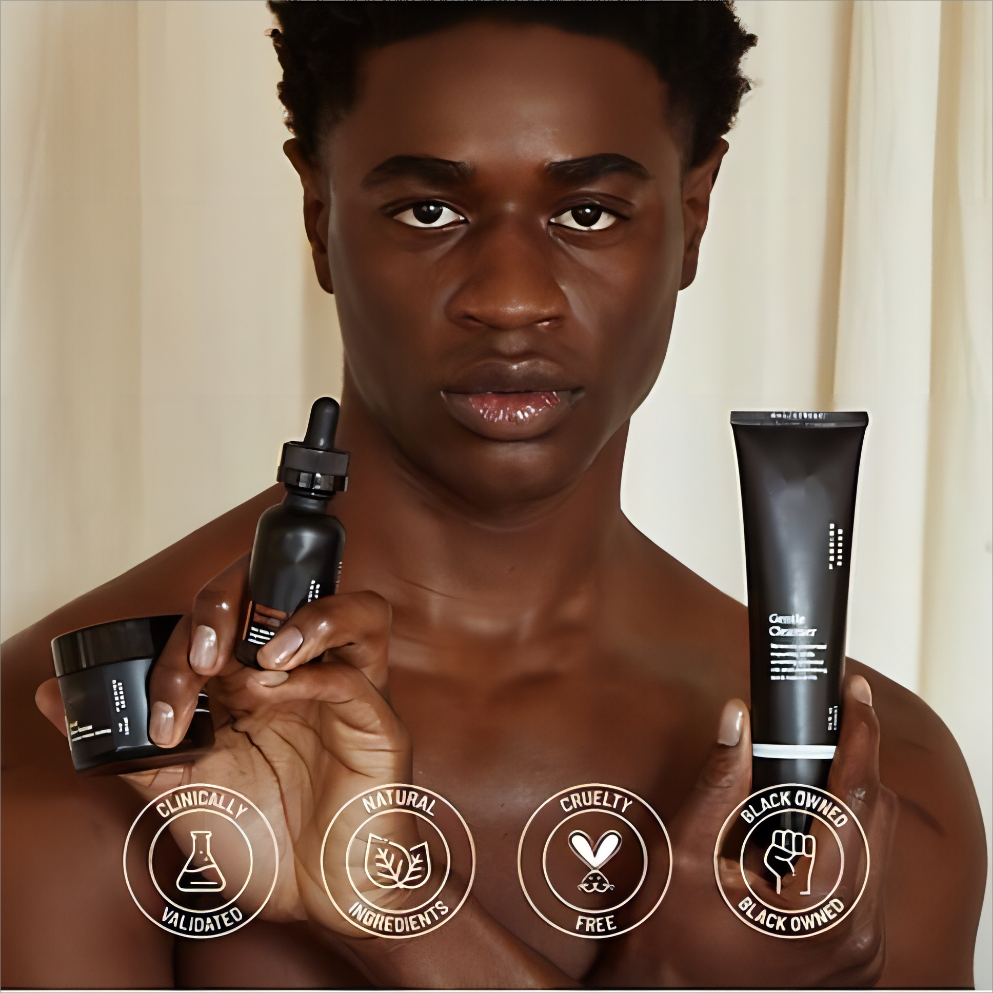 Private Label Natural Organic SkinCare Facial Shea Butter Cream Vitamin C Serum Cleanser Brightening Skin Care Set For Men Women