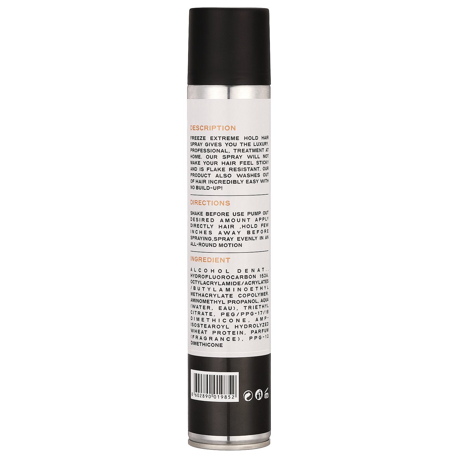 Private Label Men's Scent Fragrance Hairspray Long-lasting non-greasy and no-residue hair styling spray hairspray 420ml OEM