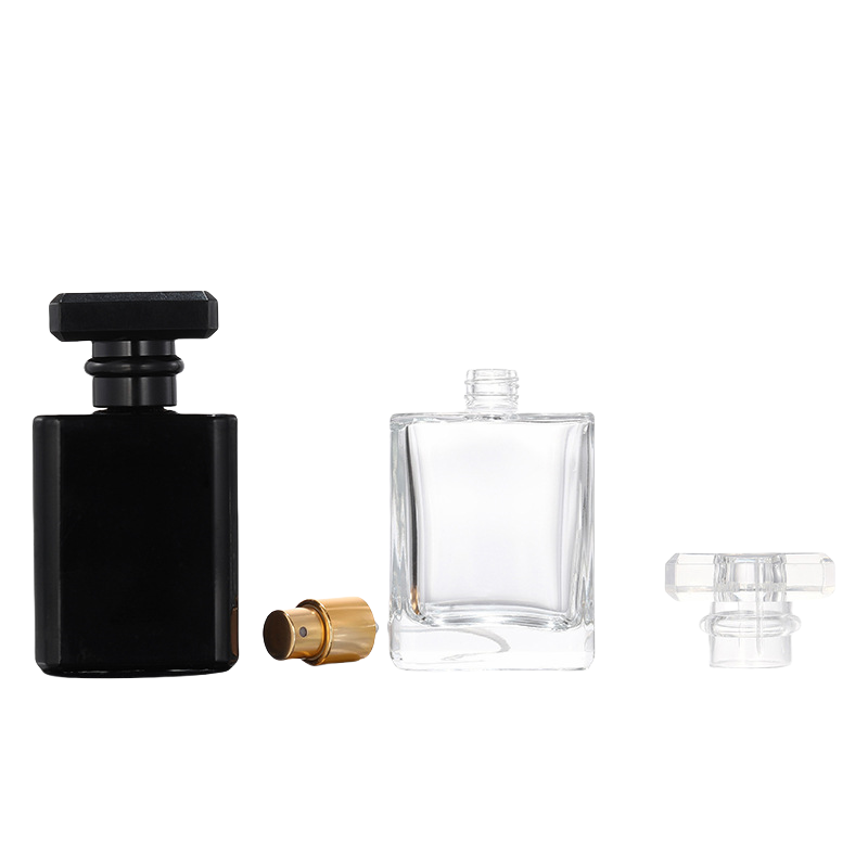 New Design fashion black empty glass bottle for men's perfume