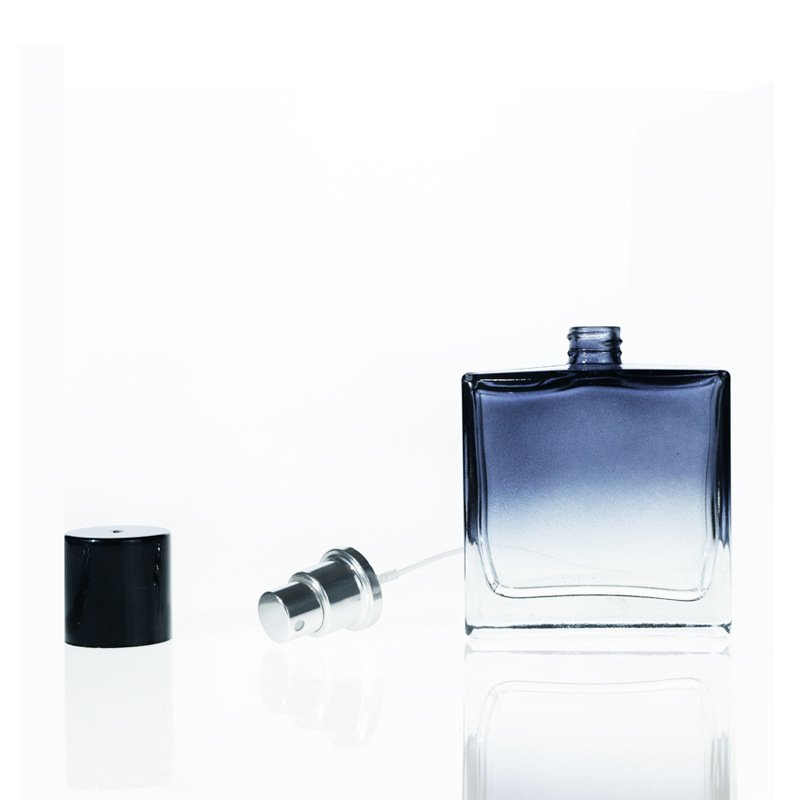 Custom logo gradient blue luxury men's perfume bottle glass empty spray bottle 30ml 50ml 100ml