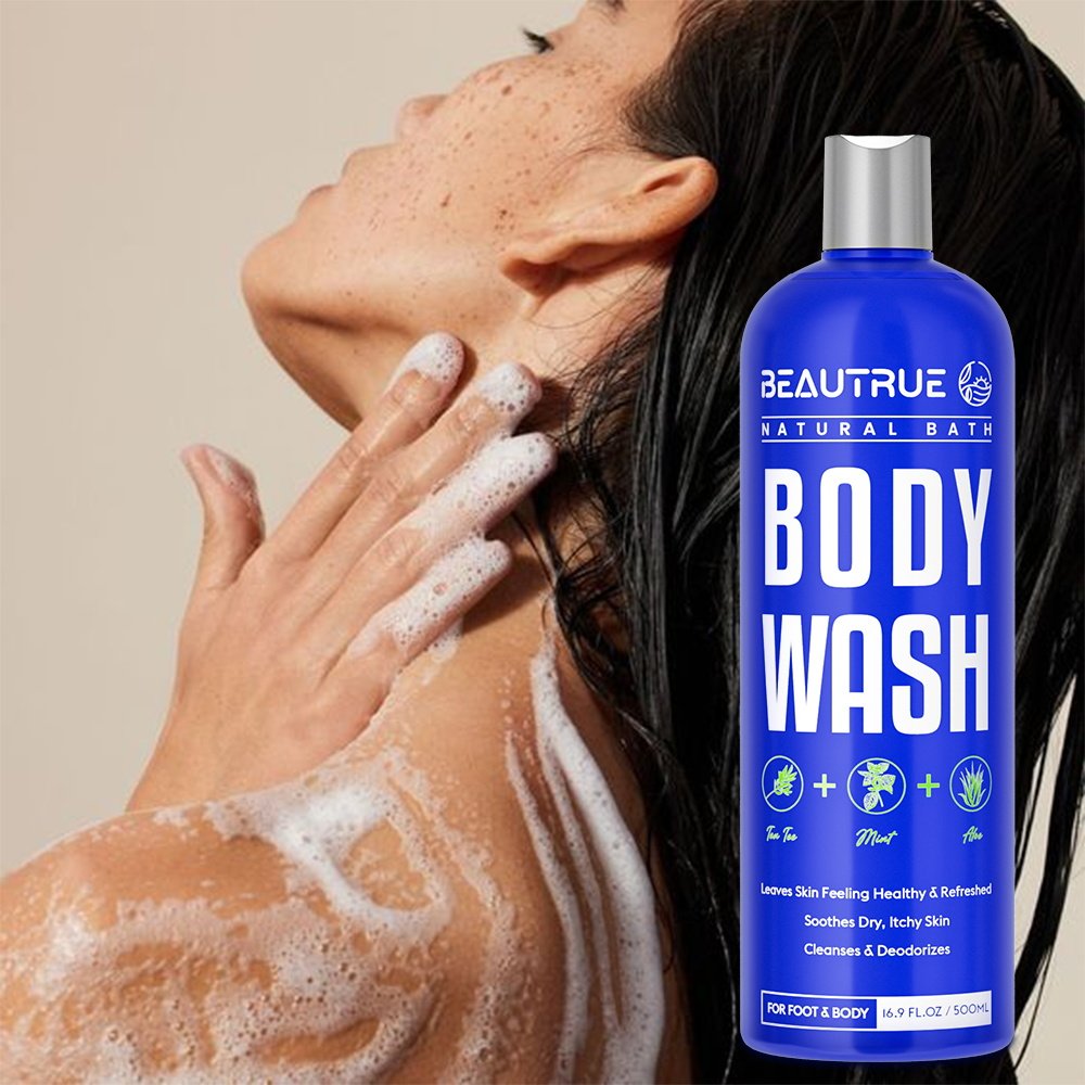 Natural Stay Fragrance Tea Tree Mint Aloe Rosemary Body Wash Shower For Men And Women Cleaning Nourishing Smooth Deodorizes Bath