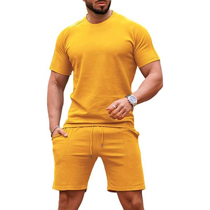 High Quality Men's Casual Two-piece Set Short Sleeve T-shirt Shorts Wholesale Clothing Men's Two-piece Set