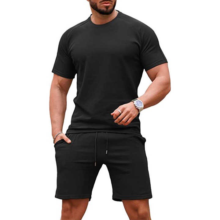 High Quality Men's Casual Two-piece Set Short Sleeve T-shirt Shorts Wholesale Clothing Men's Two-piece Set