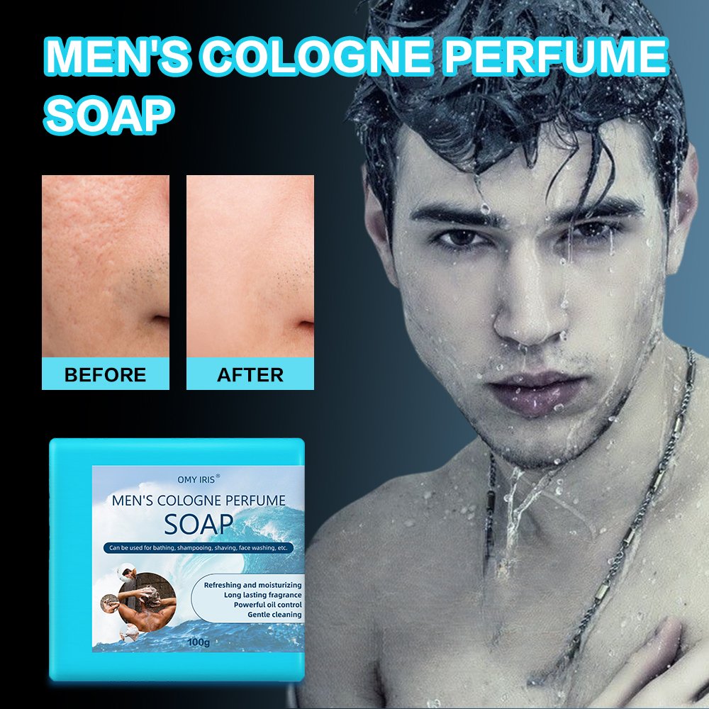 100g Men's Bath Soap Strong Body Care Soap Moisturizing Strong Cologne Bath Soap