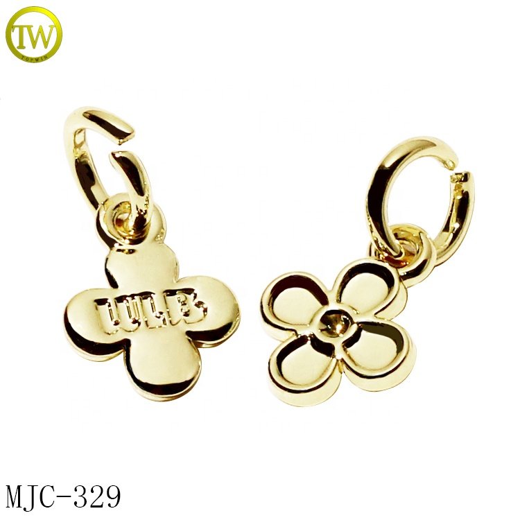 Fashion designer perfume bottle metal hang tags wholesale necklace accessory metal gold logo chain pendant for leather bracelet
