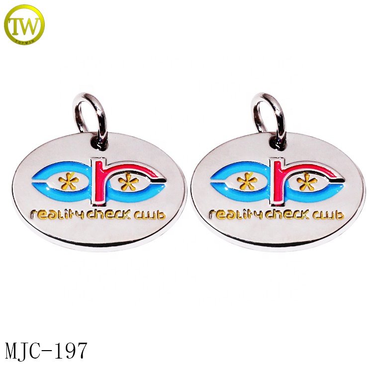Fashion designer perfume bottle metal hang tags wholesale necklace accessory metal gold logo chain pendant for leather bracelet