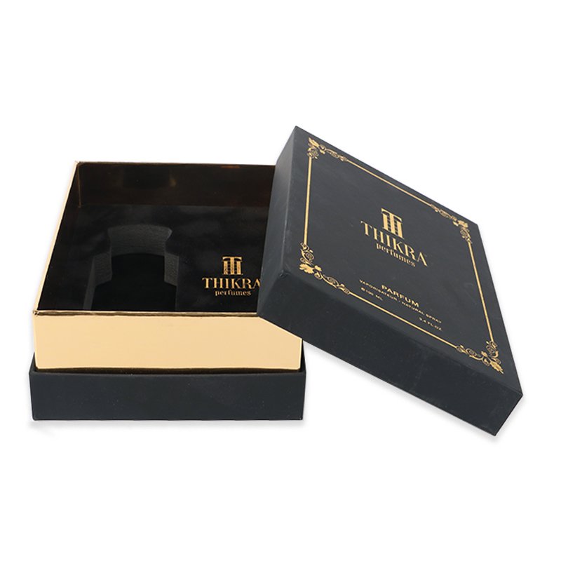 Luxury elegant 30ml 50ml 100ml black men's cologne perfume bottle gift boxes personal care package silk insert perfume boxes