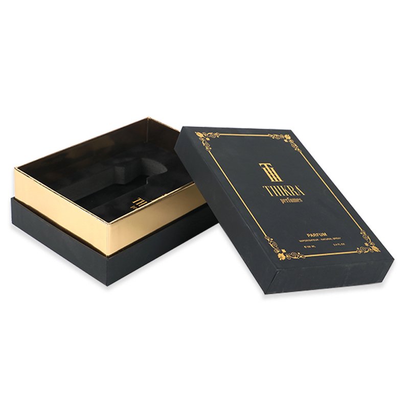Luxury elegant 30ml 50ml 100ml black men's cologne perfume bottle gift boxes personal care package silk insert perfume boxes