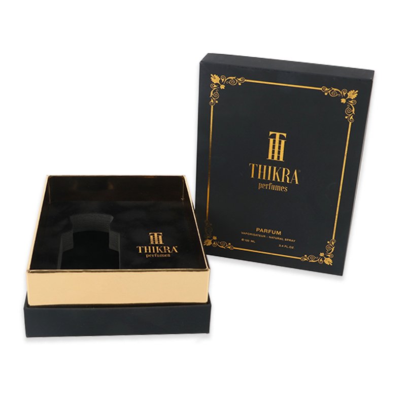 Luxury elegant 30ml 50ml 100ml black men's cologne perfume bottle gift boxes personal care package silk insert perfume boxes