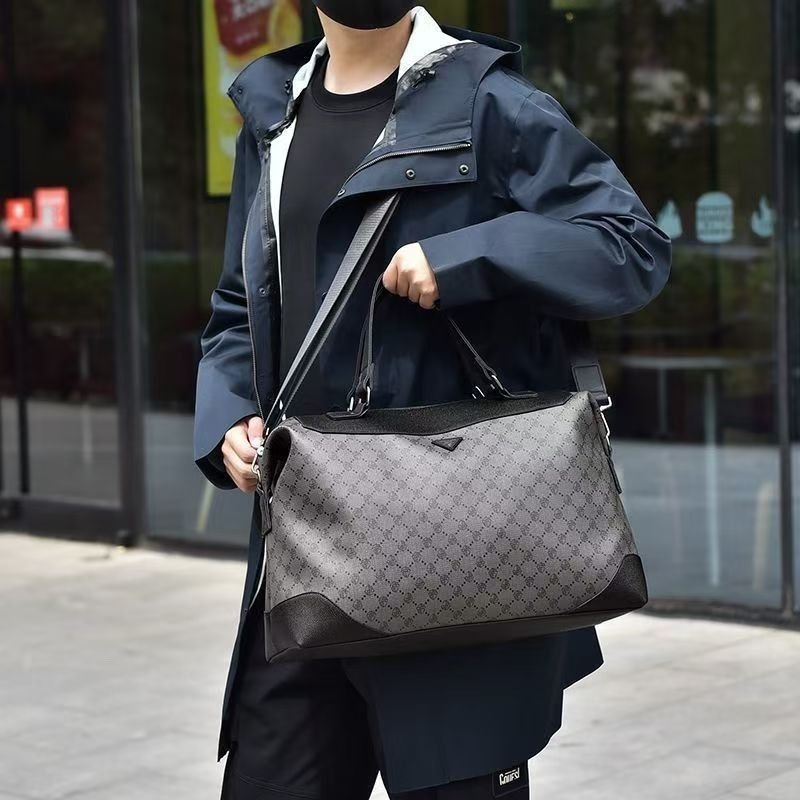 Handbag male briefcase Casual business single shoulder crossbody bag fashion brand new horizontal leather men's office bag