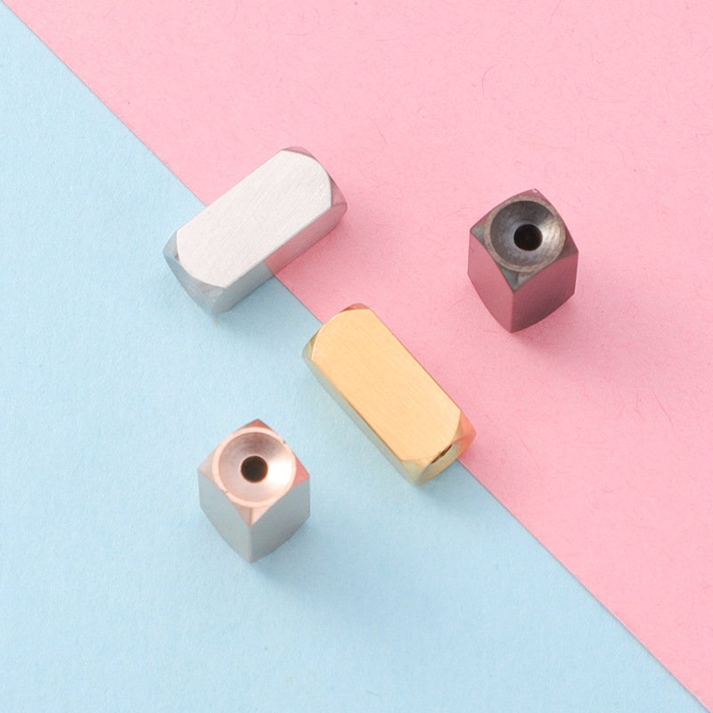 Stainless Steel Hot Sale DIY Braided Bracelet Rectangular 3D Scattered Beads Gold