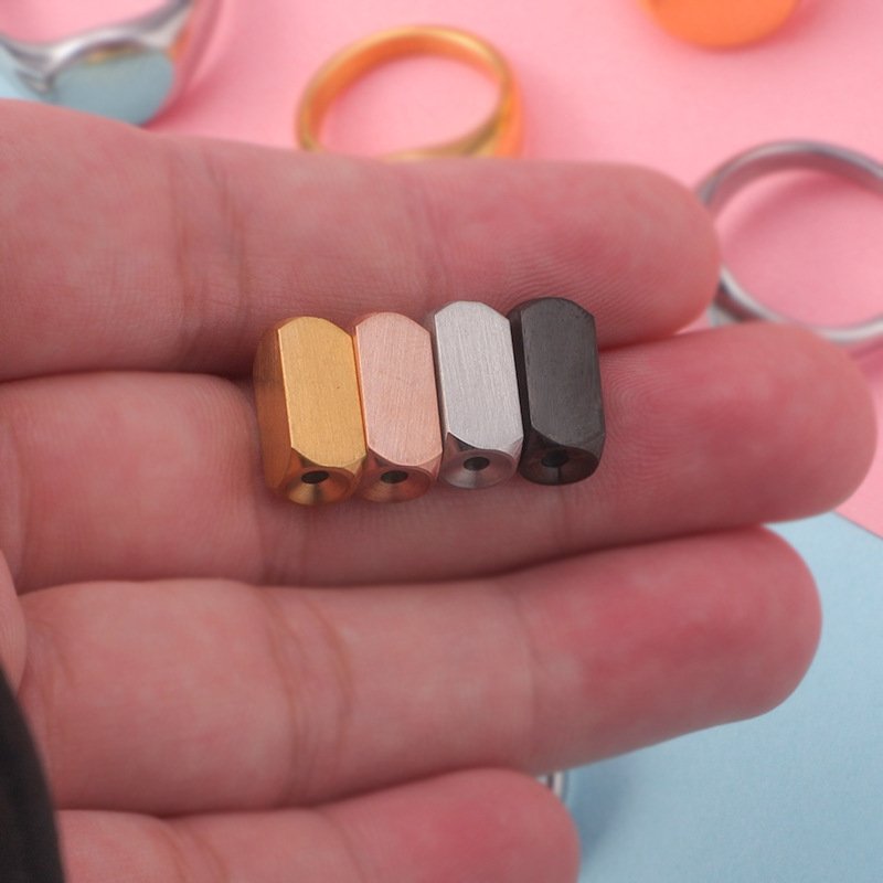 Stainless Steel Hot Sale DIY Braided Bracelet Rectangular 3D Scattered Beads Gold