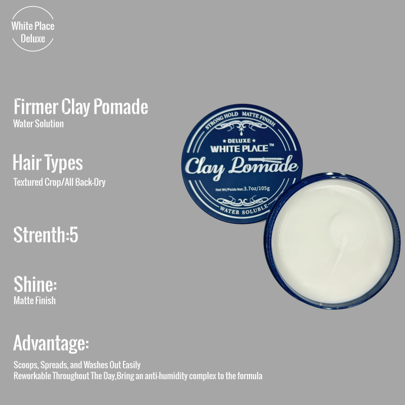 White Place Hair Clay for Men to Add Texture, Volume and Definition to Thick/Coarse Hair Premium Men's Hair Styling Products