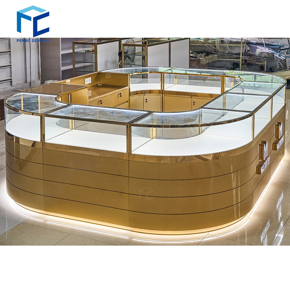 Customized women's men's dubai perfume showcase store display furniture Luxury perfume cabinets kiosk for sale