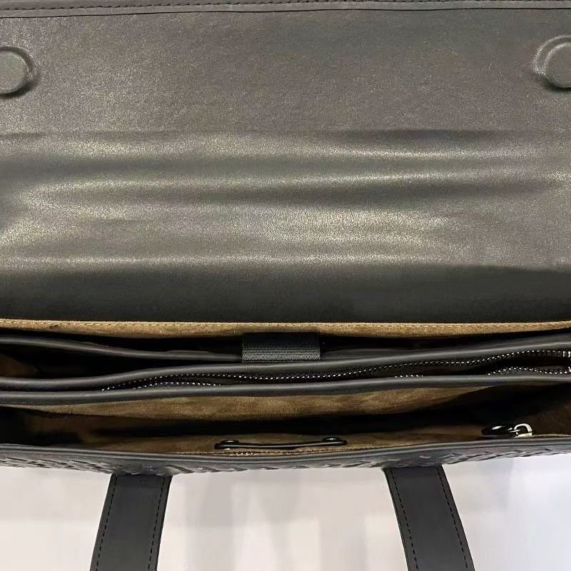 Woven men's handbag Leather men's clamshell briefcase cowhide large capacity Business casual computer man