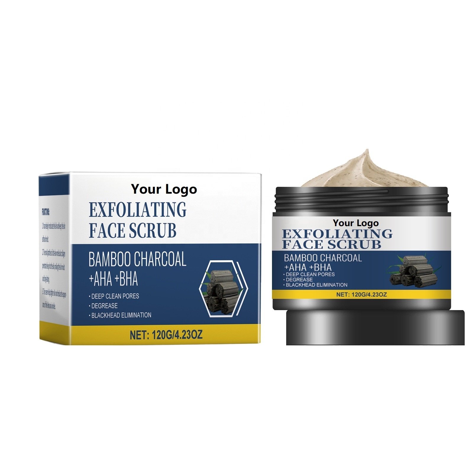 Factory Wholesale OEM Men's Charcoal Facial Scrub: Gentle Exfoliating & Hydrating Cleanser for a Smooth & Nourished Complexion