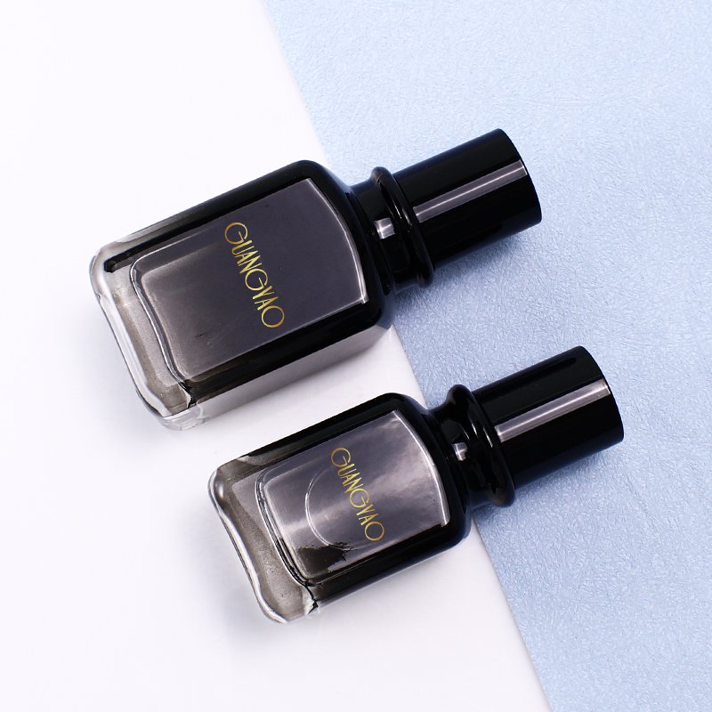Custom gradient black empty 30ml 50ml square glass perfume spray bottle screen printed logo with cap Men's perfume